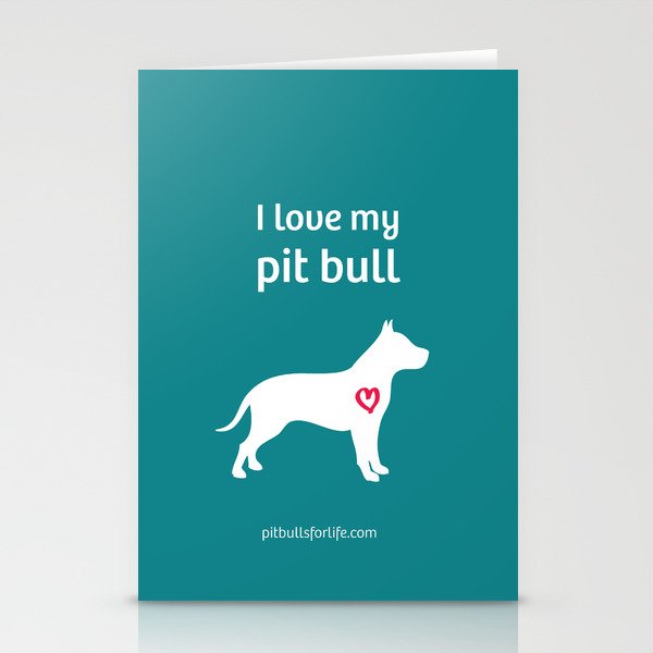 I Love My Pit Bull Stationery Cards