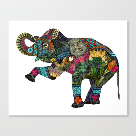 asian elephant white Canvas Print
