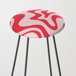Retro Liquid Swirl Abstract Pattern Cherry Pink Counter Stool