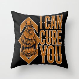 Plague Doctor I Can Cure You Steampunk Throw Pillow