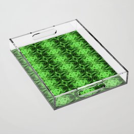 Liquid Light Series 2 ~ Green Abstract Fractal Pattern Acrylic Tray