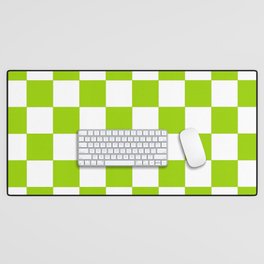 Damier 3 green and white Desk Mat