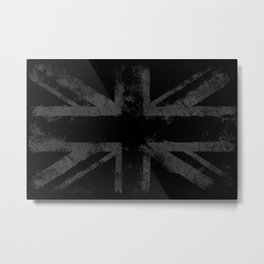 Grey Grunge UK flag Metal Print