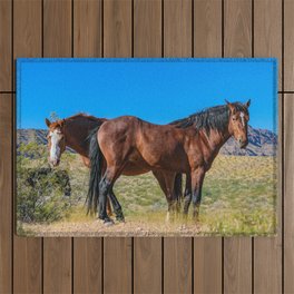 Wild Horses 0163 - Nevada Desert Outdoor Rug