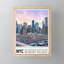 New York City Minimalism | Brooklyn Bridge | Travel Photography Framed Mini Art Print