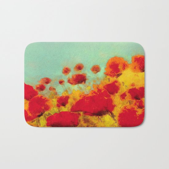FLOWERS - Poppy time Bath Mat