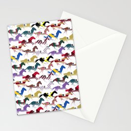 Off to the Horse Races Jockey Silk Pattern Stationery Card