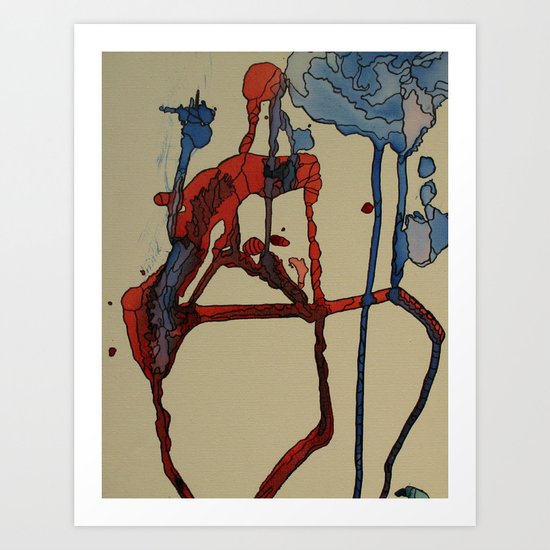 red & blue Art Print