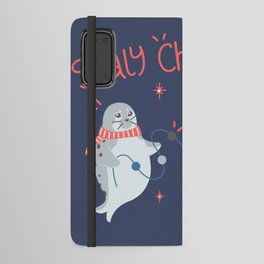 Sealy Christmas Cute Seals in Christmas Hat and Scarf with Twinkle Lights Android Wallet Case