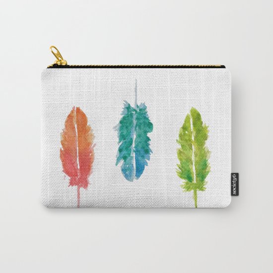 Vibrant color feathers Carry-All Pouch