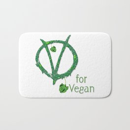 V for Vegan Bath Mat