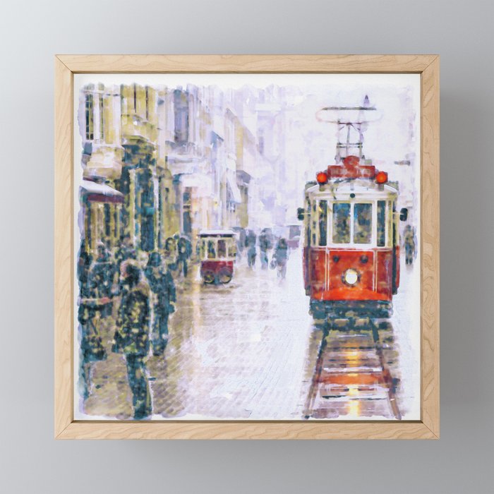 Istanbul Nostalgic Tramway Framed Mini Art Print