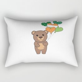 Bear With Ireland Balloons Cute Animals Happiness Rectangular Pillow