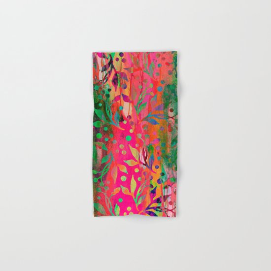Tropical Summer colorful botanical pattern Hand & Bath Towel