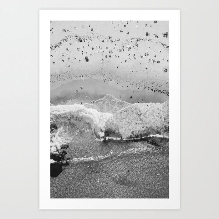 Clearwater Beach Black and White Art Print