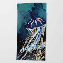 Metallic Jellyfish III Beach Towel