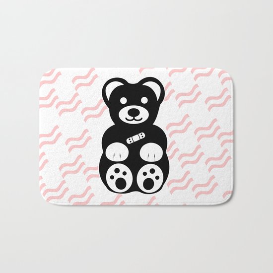 Black Teddy Bear Bath Mat