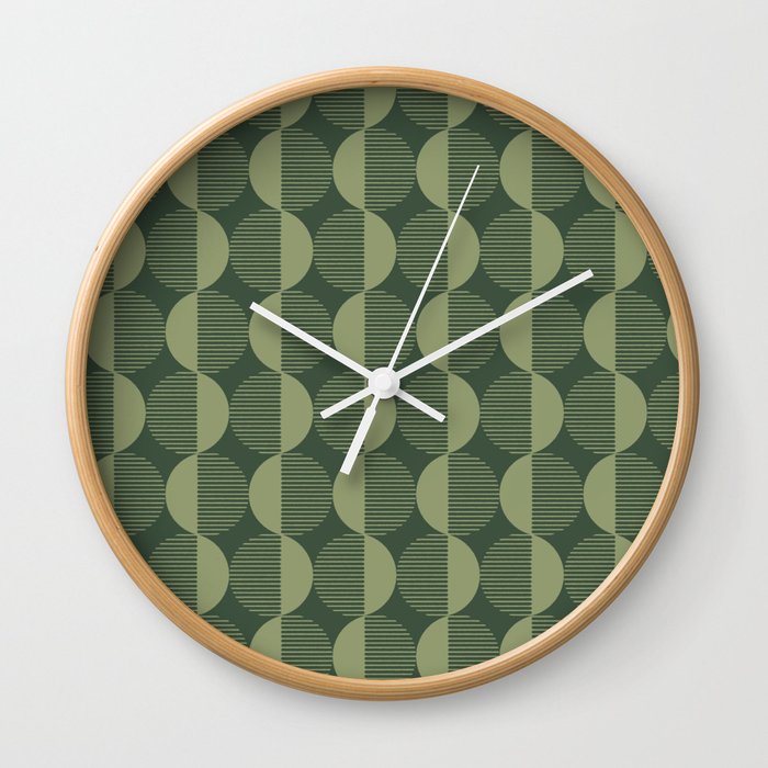 Abstract Circles pattern green  Wall Clock