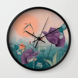 Bloom Wall Clock | Beauty, Love, Modern, Digital, Spring, Sun, Sky, Flora, Nature, Flower 
