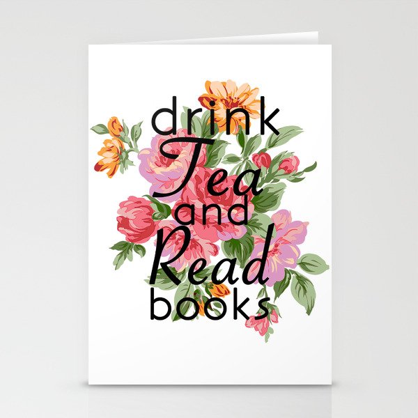 Drink Tea and Read Books Stationery Cards