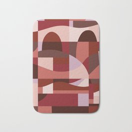 Boho Abstract - Scarlet Mahogany Bath Mat | Digital, Graphicdesign, Bohemian, Shapes, Boho, Abstract, Simple, Pattern, Red, Fall 