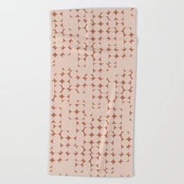 Midcentury modern geometric 01 pink Beach Towel