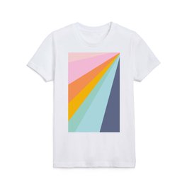 Colorful Retro Abstract Geometric Diagonal Stripes  Kids T Shirt