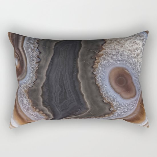 Chocolate colored Agate Crystals Rectangular Pillow