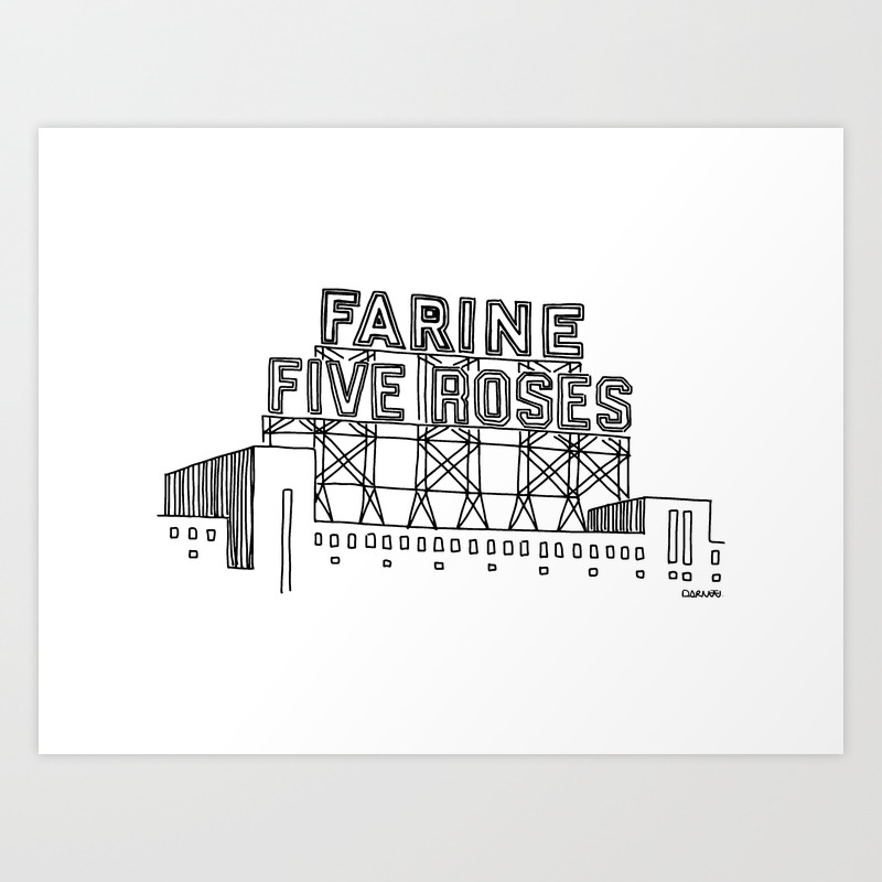 Montreal Farine Five Roses Black Art Print By Darveelicious Society6