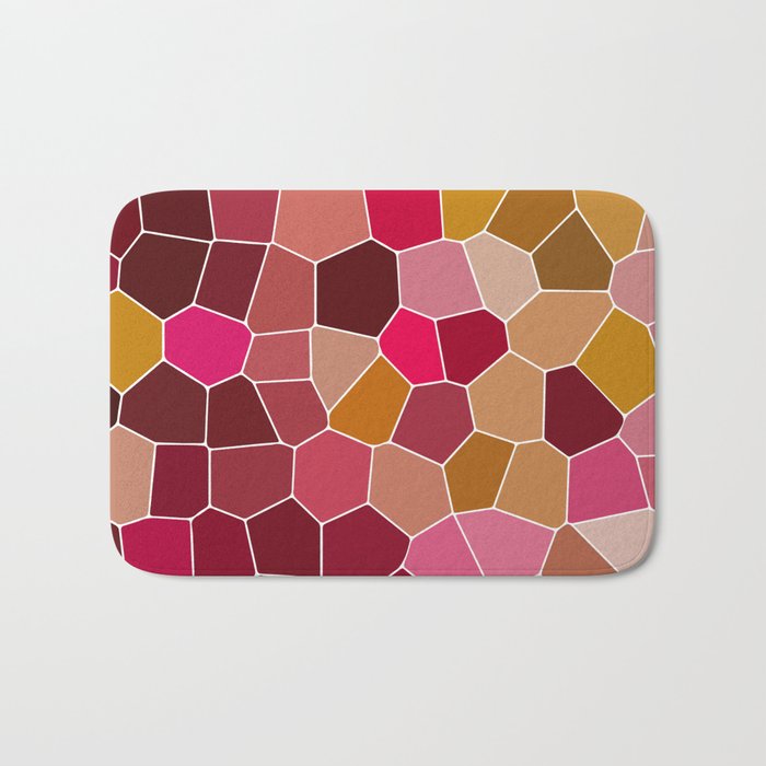 Hexagon Abstract Pink_Olive Bath Mat