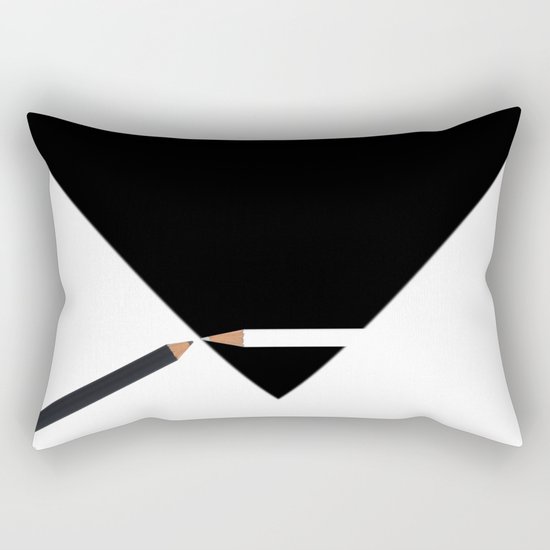 black and white Rectangular Pillow