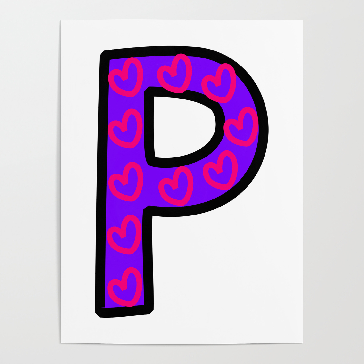 Download Uppercase Doodle Letter P Poster By Prawny Society6