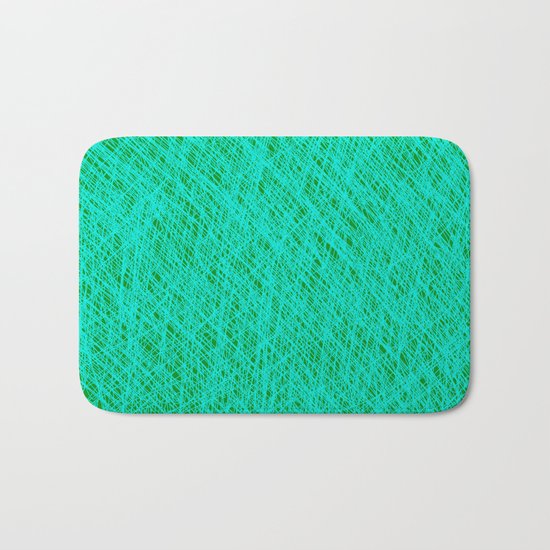 Expressive Blue (Abstract green and cyan) Bath Mat