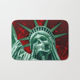 Liberty or Death Bath Mat | Scary, Revolt, Statue, Uprising, Zombie, Skull, Death, Resistance, Illustration, 3D 