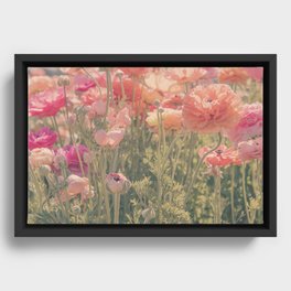 Among the Flowers Framed Canvas