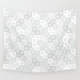 Moroccan Geometric subtle white tiles pattern. Digital illustration background Wall Tapestry