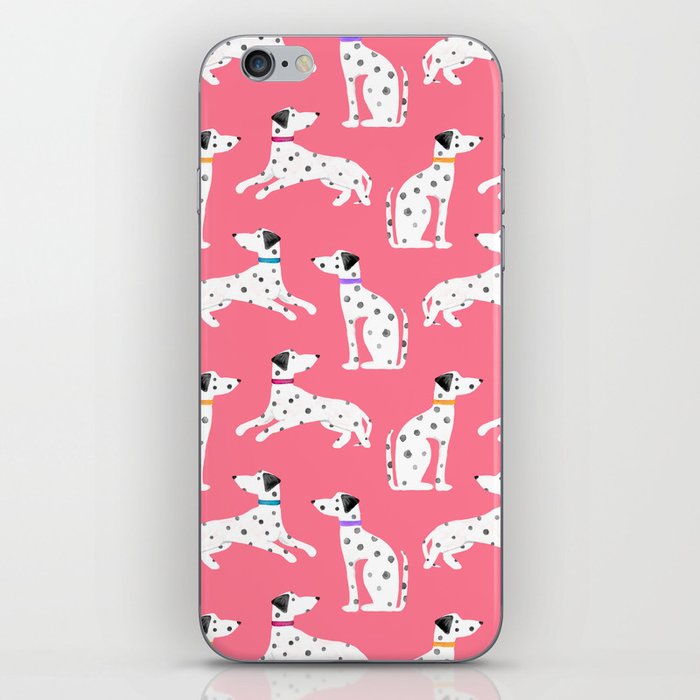 Watercolor Dalmatian Dog On Pink iPhone Skin