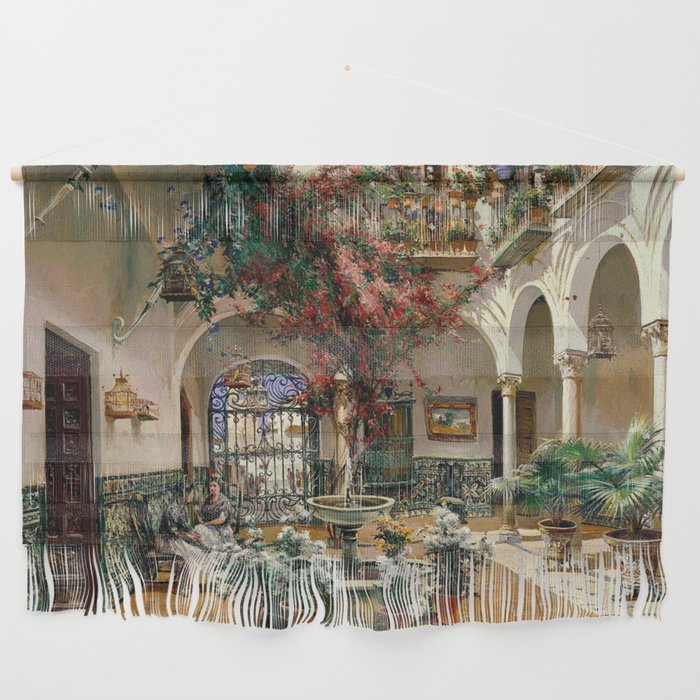 Interior Courtyard Seville Spain by Manuel Garcia Y Rodriguez Wall Hanging