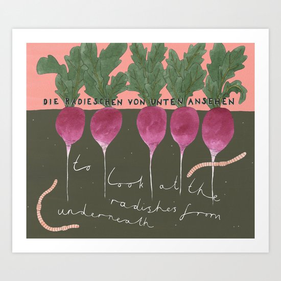 Radishes from Underneath Art Print