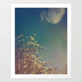 Head in the Clouds - minimal cottage core nature photo Art Print