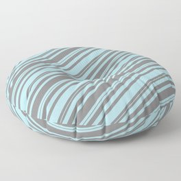 [ Thumbnail: Grey and Powder Blue Colored Lined/Striped Pattern Floor Pillow ]