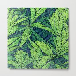 ERB SMOKIN - Green #823233 Metal Print | Marijuana, Nature, Herb, Pattern, Digital, Graphicdesign, Smoking, Weed, Cannabis, Plant 