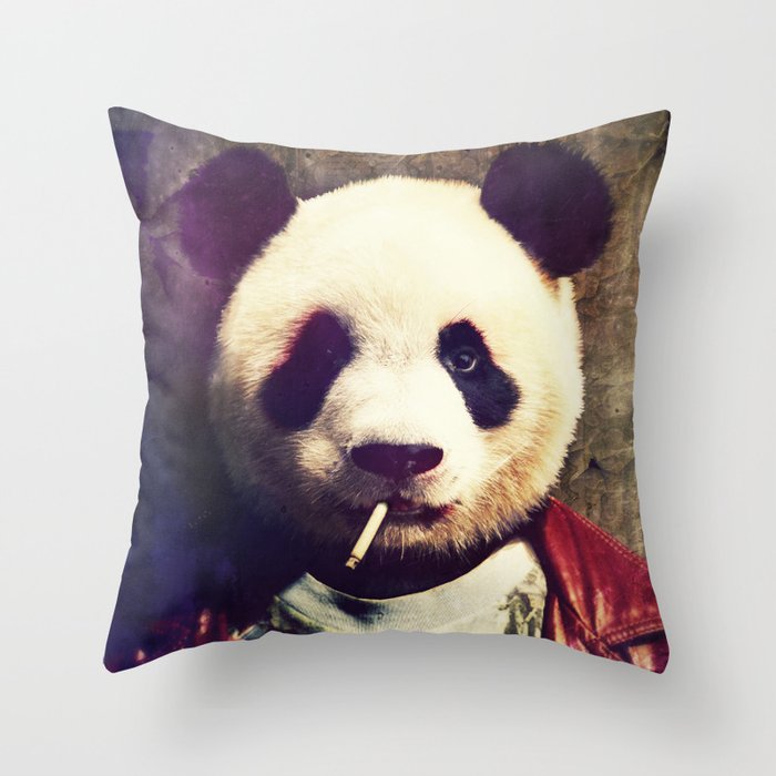 Panda Durden Throw Pillow