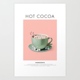 Hot Cocoa - Mocktail Recipe Art Print