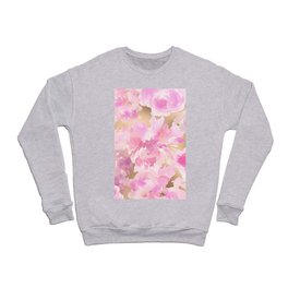 Hand painted pink lilac gold watercolor abstract floral Crewneck Sweatshirt
