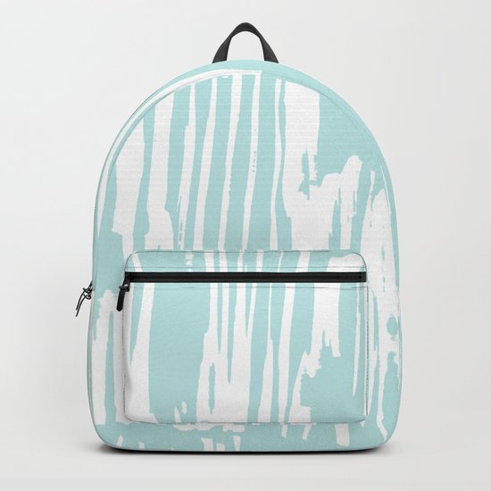 Bamboo Stripe Succulent Blue and White Backpack