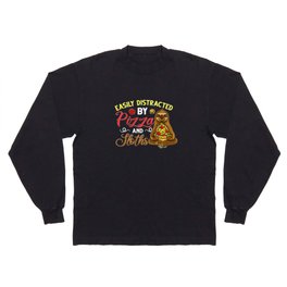 Sloth Eating Pizza Delivery Pizzeria Italian Long Sleeve T-shirt