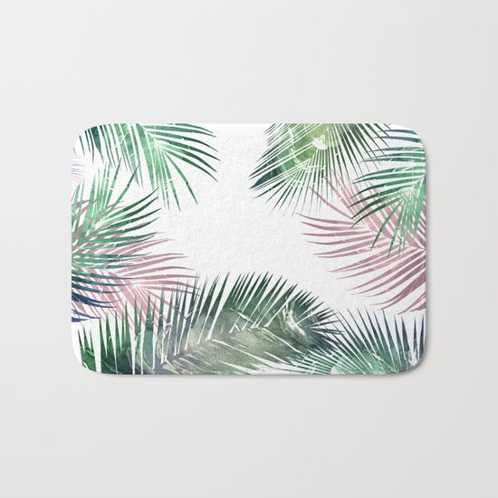 tropical leaves 2 Bath Mat