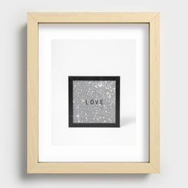Love Typography Glitter Board Recessed Framed Print