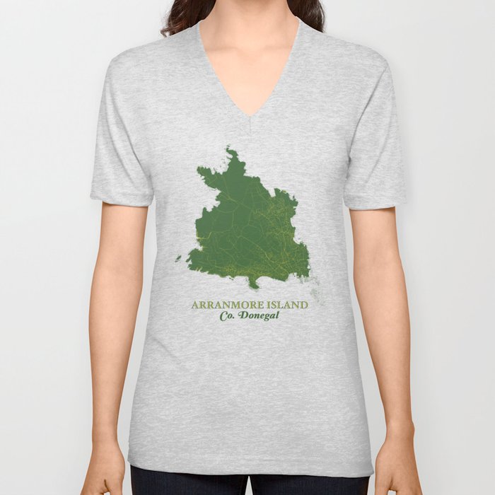 Arranmore Island map V Neck T Shirt